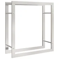 Wózki magazynowe - vidaXL Stojak na drewno opałowe, 80x28x86 cm, stal nierdzewna - miniaturka - grafika 1