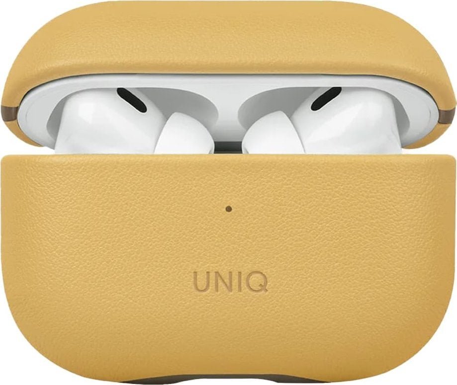 UNIQ Lyden DS - ze sztucznej skóry do AirPods Pro 2 żółte/szare