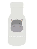 Sztućce dla dzieci - Villa d´Este Butelka termiczna "Hippo" w kolorze szaro-białym - 420 ml - miniaturka - grafika 1