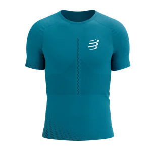 COMPRESSPORT Koszulka biegowa RACING SS T-SHIRT mosaic blue/ magent - Koszulki sportowe męskie - miniaturka - grafika 1