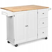 Wózki kuchenne - Wózek Kuchenny Wyspa Szafka Komoda Składany Blat - miniaturka - grafika 1