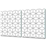 Deski do krojenia - Deska Kuchenna ze Szkła Hartowanego - 2x 40x52 cm - Szare kostki geometryczne kropki 3D - miniaturka - grafika 1