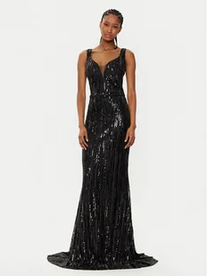 Fracomina Sukienka wieczorowa FQ24WD3014W53601 Czarny Slim Fit - Sukienki - miniaturka - grafika 1