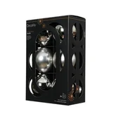 Bombki - Bombka szklana mix połysk/mat śr. 8 cm srebrna 6 szt. - miniaturka - grafika 1