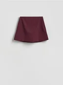 Spodenki damskie - Reserved - Spódnico-szorty z dodatkiem wiskozy - burgundowy - miniaturka - grafika 1