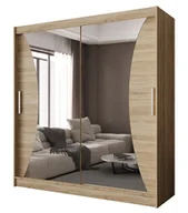 Szafy - Nowoczesna szafa na ubrania dąb sonoma z lustrem G8-P15 - miniaturka - grafika 1