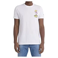 Koszulki męskie - Replay T-shirt męski z krótkim rękawem z dżerseju, 001 White, L - miniaturka - grafika 1