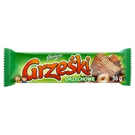 Inne słodycze - GRZEŚKI GRZEŚKI ORZECHOWE WAFEL PRZEKŁADANY KREMEM ORZECHOWYM W CZEKOLADZIE MLECZNEJ 36 G zakupy dla domu i biura! 67966044 - miniaturka - grafika 1