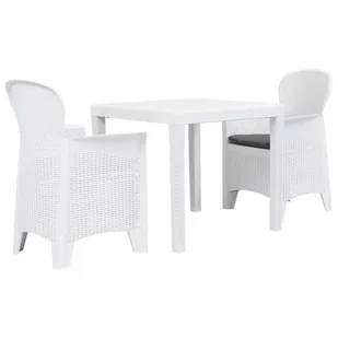 vidaXL 3 częściowy zestaw bistro biały stylizowany na rattan 276107 276107 - Meble ogrodowe - miniaturka - grafika 1