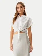 Koszule damskie - Guess Koszula W5GH34WG822 Biały Regular Fit - miniaturka - grafika 1