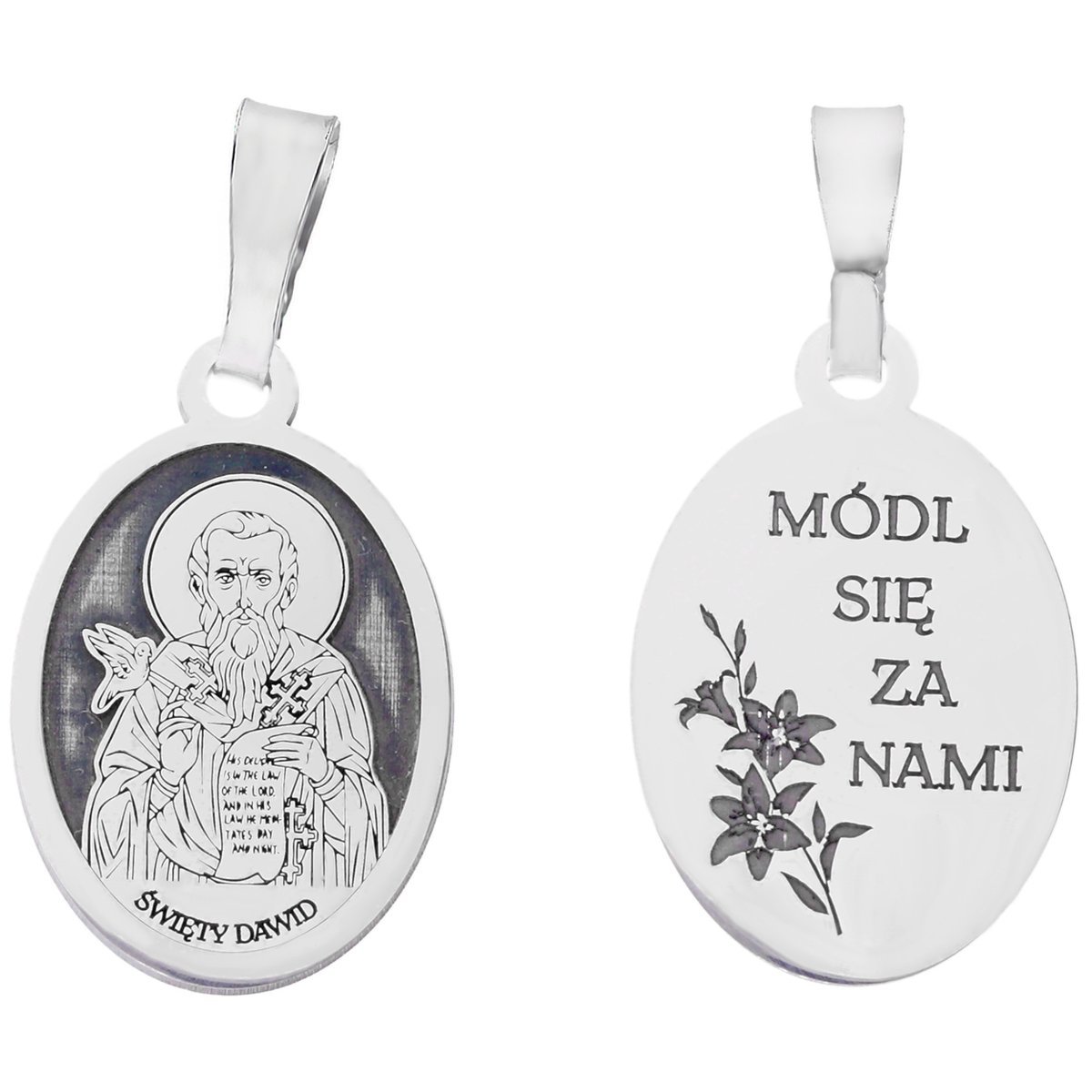 Medalik srebrny Ag 925 rodowany Św. Dawid MDC046R