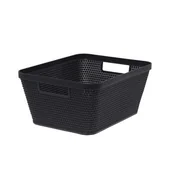 Pudła i pojemniki do przechowywania - Koszyk plastikowy Terra 8 l antracytowy - miniaturka - grafika 1