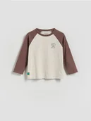 Bluzy i sweterki niemowlęce - Reserved - Longsleeve z nadrukiem - beżowy - miniaturka - grafika 1