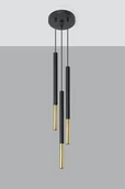 Lampy sufitowe - Sollux Lighting Lampa wisząca MOZAICA 3P czarny/złoto - miniaturka - grafika 1