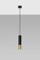 Lampy sufitowe - Sollux Lighting Lampa wisząca LOOPEZ 1 czarny/złoty - miniaturka - grafika 1