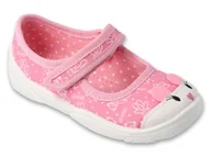 Kapcie damskie - Kapcie baleriny Befado 209P041 dziewczęce różowe do przedszkola na rzepy-20 - miniaturka - grafika 1