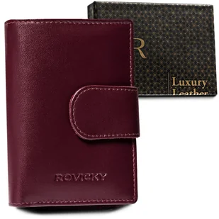 Kompaktowy portfel damski, śliwkowy, Rovicky - Portfele - miniaturka - grafika 1