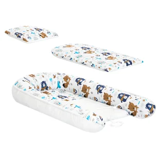 Zestaw kokon niemowlęcy materacyk i poduszka 94x53 cm miś i lis - Kołdry i poduszki dla dzieci Zestaw kokon niemowlęcy materacyk i poduszka 94x53 cm miś i lis - Kołdry i poduszki dla dzieci - miniaturka - grafika 1