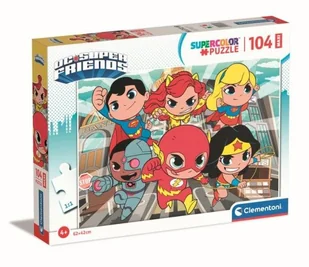 Clementoni Puzzle 104 Maxi Super Kolor DC Superfriends - - Puzzle - miniaturka - grafika 1
