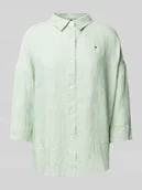 Bluzki damskie - Bluzka o kroju relaxed fit z czystego lnu - miniaturka - grafika 1