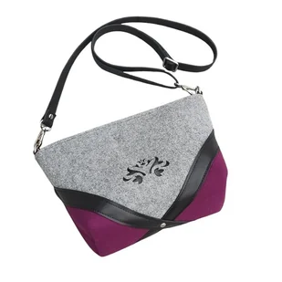 Luna Torebka listonoszka - szaro bordowa - Torebki damskie - miniaturka - grafika 1