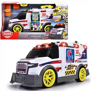 DICKIE A.S Ambulans 35,5 cm światło i dźwięk SŁUCHAWKI GRATIS - Samochody i pojazdy dla dzieci - miniaturka - grafika 2