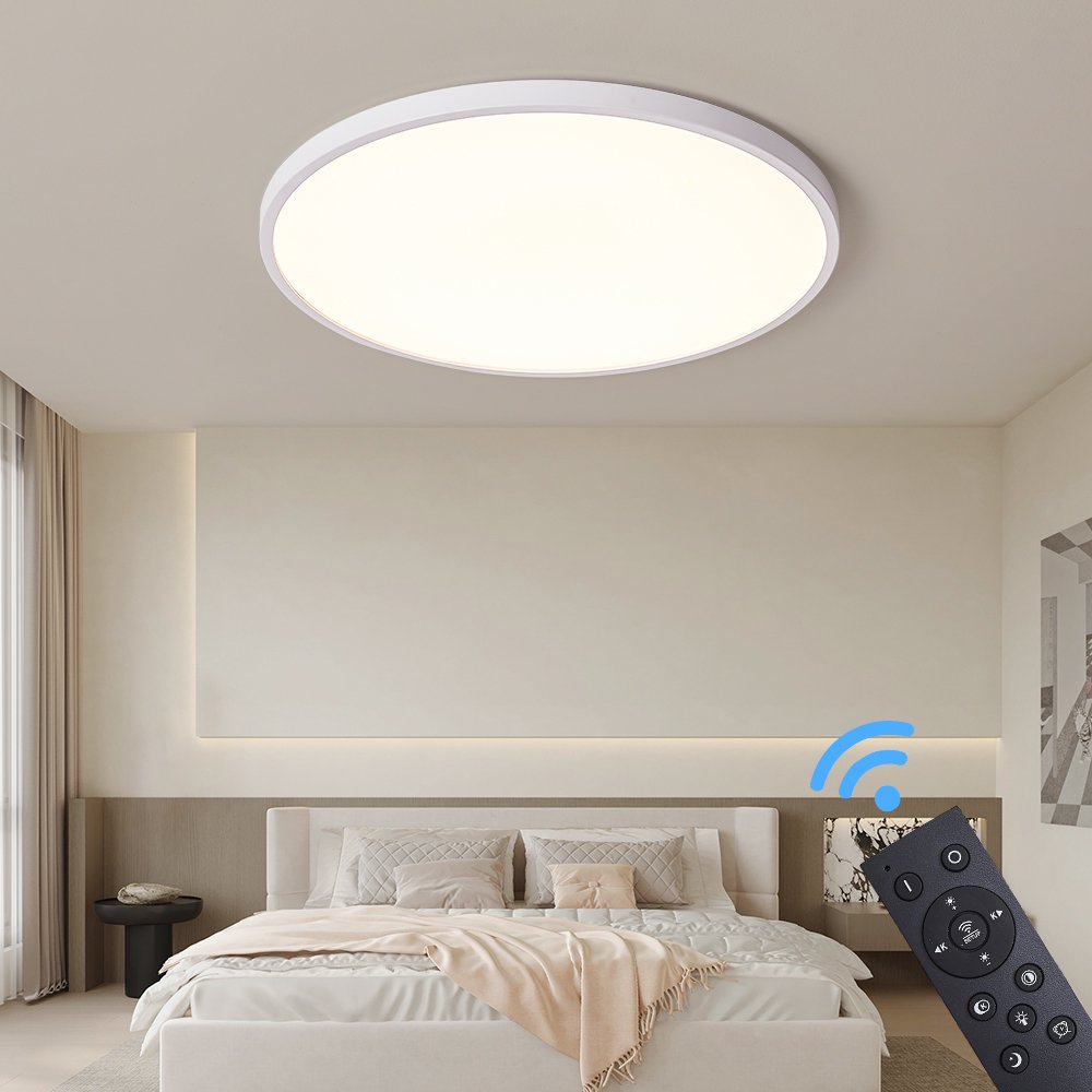 Lampa sufitowa LED XM40-biała z pilotem Regulacja barwy światła/jasności z możliwością ściemniania Lakierowana metalowa rama