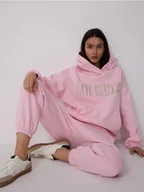 Bluzy damskie - Reserved - Bluza z haftem - pastelowy róż - miniaturka - grafika 1