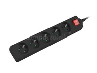 Listwy zasilające - Lanberg listwa przedłużacz 3m 5x PL z wyłącznikiem czarna PS1-05E-0300-BK - miniaturka - grafika 1