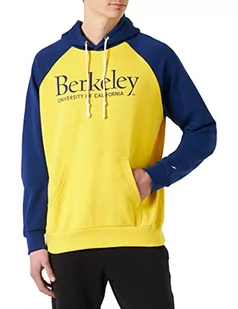 Champion Męska bluza z kapturem Legacy College Heavy Powerblend, (Mustardowy żółty/niebieski college), XXL - Bluzy męskie - miniaturka - grafika 1