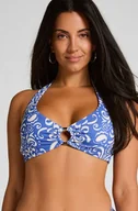 Stroje kąpielowe - Hunkemöller Krótki top z dekoltem halter Cancun Niebieski - miniaturka - grafika 1