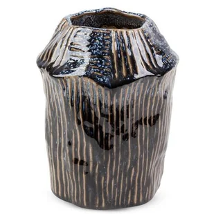 Wazon Ceramiczny Dekoracyjny Alda16X16X27 Granatowy + Beżowy - Wazony i flakony - miniaturka - grafika 1