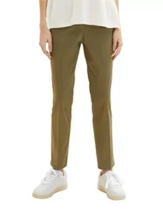 Spodnie damskie - TOM TAILOR Damskie spodnie materiałowe Mia Slim Fit Basic, 11279 - Dry Greyish Olive, 42W / 30L - grafika 1
