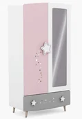 Szafy i szafki dla dzieci - Szafa Dziecięca Motyw Gwiazdy Różowa Biała Dla Dziewczynki - miniaturka - grafika 1