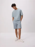 Spodenki męskie - Reserved - Dresowe szorty regular fit - morski - miniaturka - grafika 1