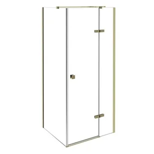 Złota kwadratowa kabina prysznicowa 90x90 prawa Pixa Gold Besco - Kabiny prysznicowe - miniaturka - grafika 1