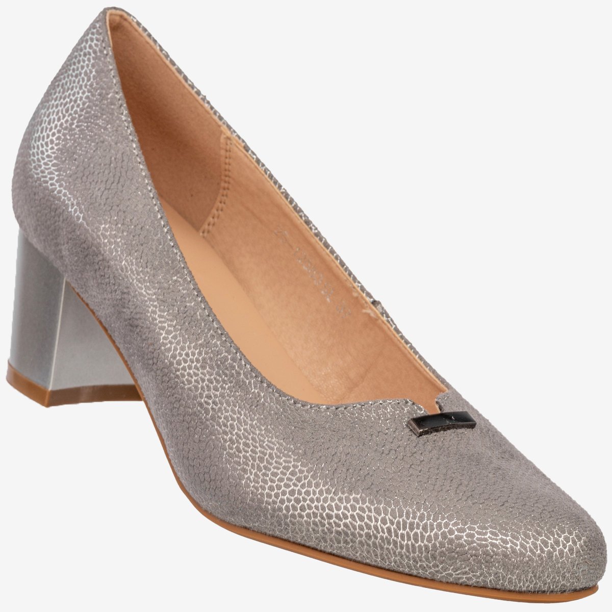 Czółenka Damskie Buty Na Słupku Eleganckie Półbuty Srebrne Potocki 37 Srebrny