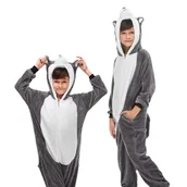 Stroje karnawałowe - Piżama Onesie Kigurumi Kostium Przebranie Szary Husky Dzieci 105 - 115cm - miniaturka - grafika 1