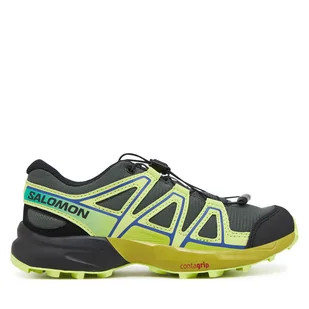 Trekkingi Salomon Speedcross L47733300 Zielony - Buty trekkingowe dziecięce - miniaturka - grafika 1