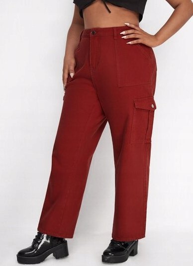 SHEIN JEANSY PLUS BORDOWE PROSTE CASUAL 50 V3F