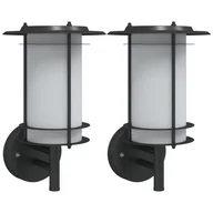 Lampy ogrodowe - vidaXL Kinkiety zewnętrzne, 2 szt., czarne, stal nierdzewna - miniaturka - grafika 1