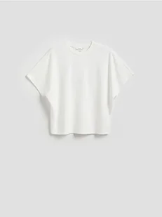 Reserved - T-shirt oversize z Modalem - biały - Koszulki i topy damskie - miniaturka - grafika 1