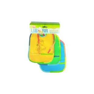 LIBRA-BABIES Libra-Babies Śliniak winylowy miękki z kieszonką, 3szt. - Śliniaki i fartuszki - miniaturka - grafika 1