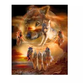 Malowanie po numerach - Norimpex Diamentowa mozaika Wilk, łapacz snów 30x40cm 1006968 - miniaturka - grafika 1