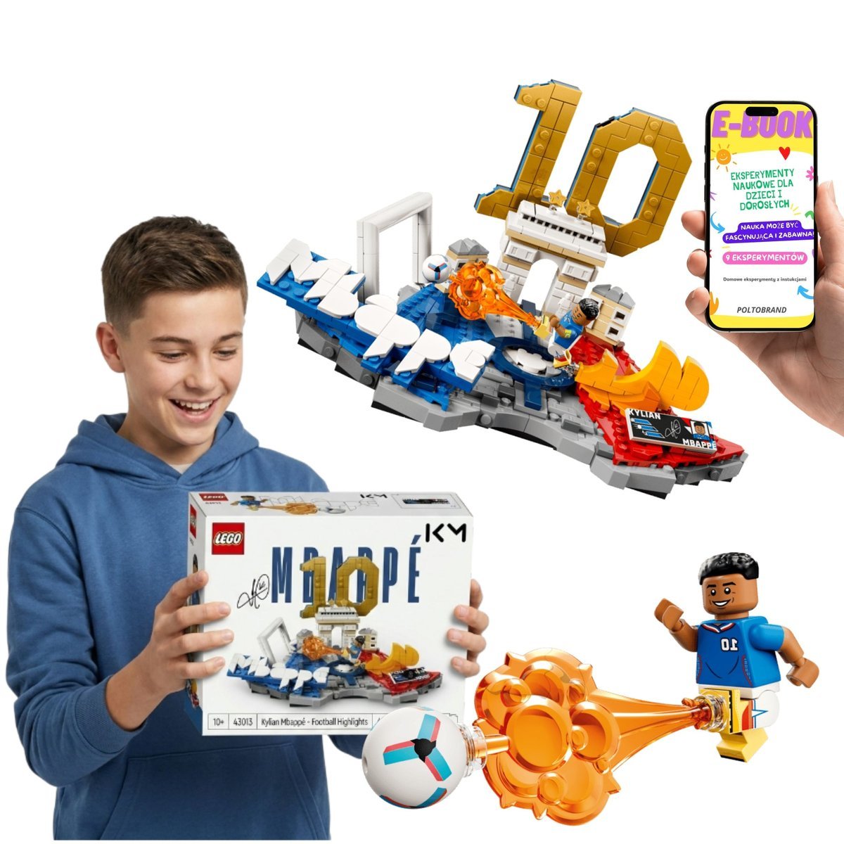 LEGO EDITIONS Kylian Mbappe Piłkarskie Momenty 43013 LEGO Prezent Dla Chłopca Kibica + E-BOOK