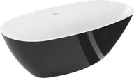 Wanny - Mexen Eris wanna wolnostojąca 155 x 80 cm, biała/czarna, przelew biały - 53441558075-20 - miniaturka - grafika 1