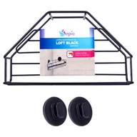 Akcesoria do armatury i ceramiki - Półka łazienkowa 1 piętro narożna czarna 14,5 x 26 cm Sepio - miniaturka - grafika 1