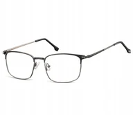 Okulary korekcyjne, oprawki, szkła - Sunoptic Oprawki korekcyjne zerówki okulary męskie prostokątne 894A grafitowy + czarny - miniaturka - grafika 1