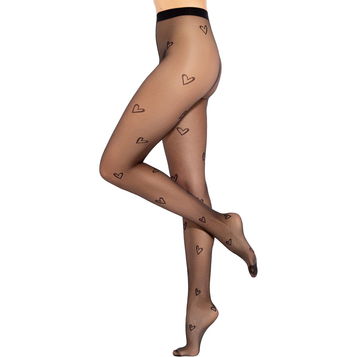 GATTA rajstopy damskie Lovely wz. 13 w serca 20 DEN - część majteczkowa z taśmą T-Band, na Walentynki, na randkę, na wyjście , finezyjne, piekne, el..