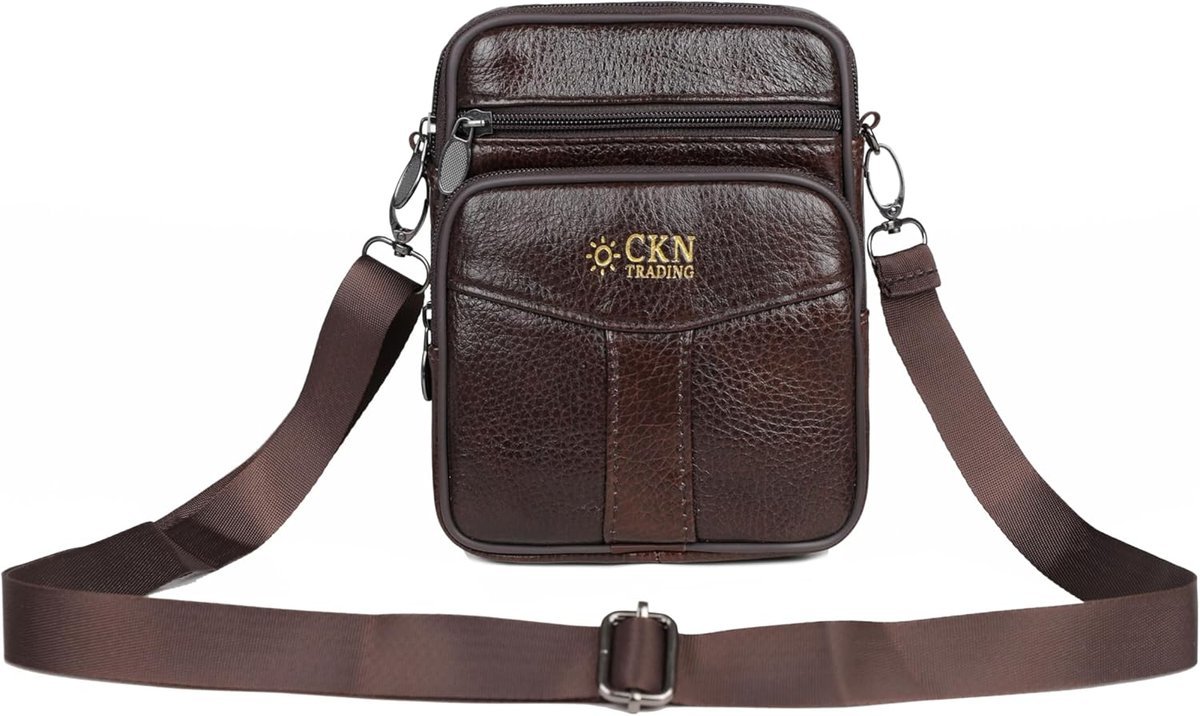 Torba na ramię z Paskiem Eko Skóra Na dokumenty Do pracy BRĄZOWA